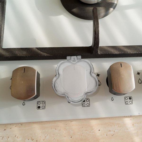 4 stk Gasskomfyr-knappdeksler for barnesikkerhet, bunnhullsåpning 4 cm, gjennomsiktig design Ovn- og gasskomfyr-knappdeksler