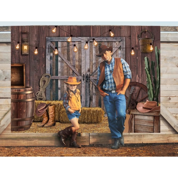 Barn Door Photography -tausta, Western Cowboy Theme Birthday Par
