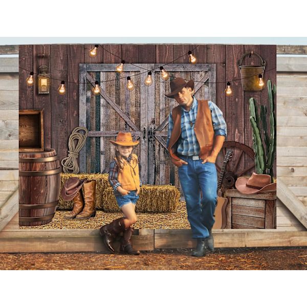 Navetan ovi valokuva tausta, lännen cowboy teema syntymäpäiväjuhlat