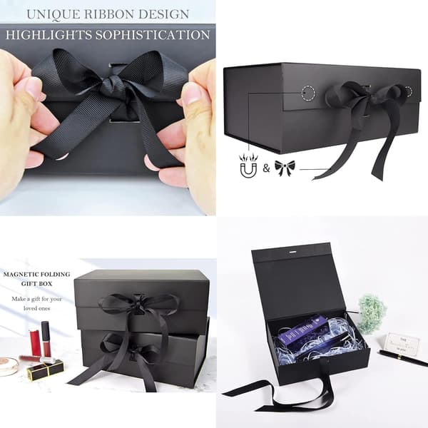 Presentförpackning, rosettpresentförpackning, magnetisk presentförpackning, lyxig presentförpackning, papperslåda med band