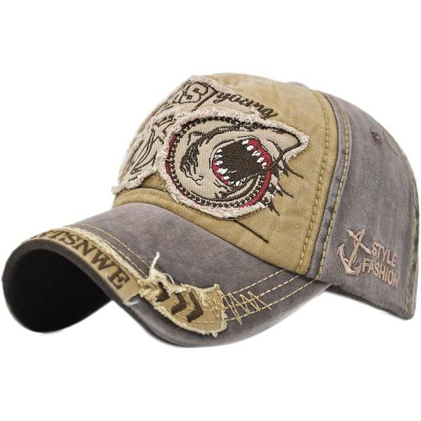 Herre Baseball Cap Vintage Broderi Hajer Vasket Denim Truck C
