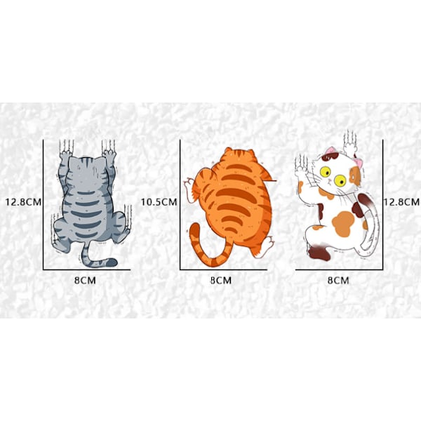 （13*8CM）Bildeklistremerker for bil med katt, 3D-animert dyr