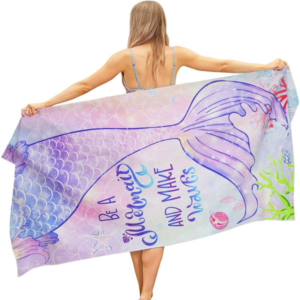 Polyester strandhåndklæde til kvinder 70x140 cm strandhåndklæde til børn pige