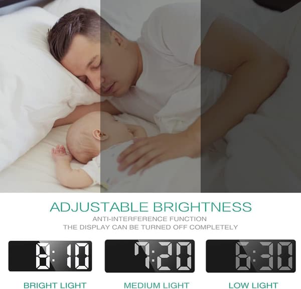 Digital Alarm Clock LED Alarm Clock Stor Display Klokke for Soverom