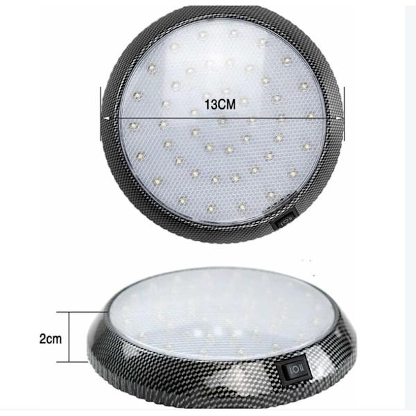 RV-innerbelysning, 12V LED-kupoltaklampa, husvagnsinnerbelysning med PÅ/AV-brytare, 46