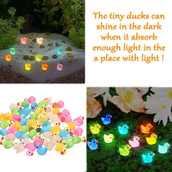 100 st Luminous Mini Resin Ankor Tiny Glow in The Dark Anka Mikro Trädgård Landskap Krukväxter Dekoration Akvarium Gör