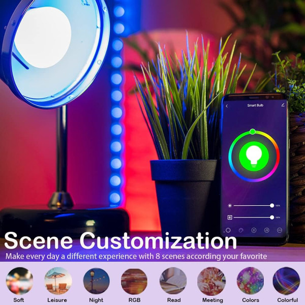 Farveskiftende RGB Smart pære kompatibel med Alexa Go