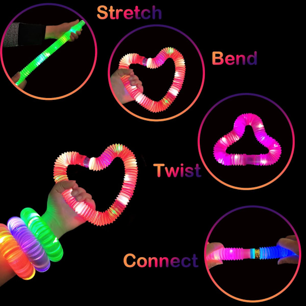 12 stk. - Glow in the Dark Party Favor Tilbehør til Børn, Halloween Lysende Halskæder Armbånd Tilbehør til Drenge Piger