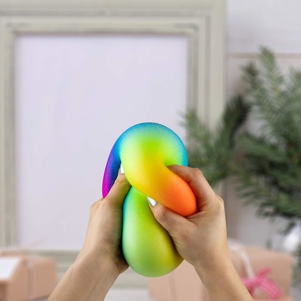 Regnbågs Stressboll 2-pack - Anti-stress Sensoriska Bollar, Giftfri