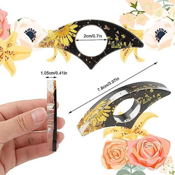 Blombokhållare, 2 stycken Handgjorda Tumbokhållare i Resin Lästillbehör Ring Boköppnare Blombokmarkör