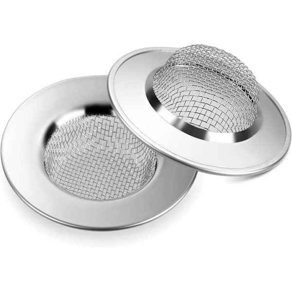 2 stk. afløbsfilter i rustfrit stål