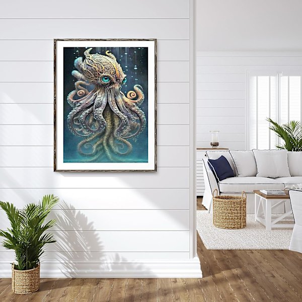 30x40cm 5D timanttimaalaus, DIY-kirjonta mustekala timanttimaali