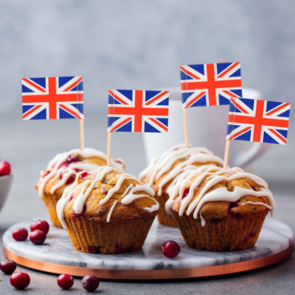 200 st Storbritannien Flagga Brittiska Tandpetare Flaggor, Små Mini Stick Cu