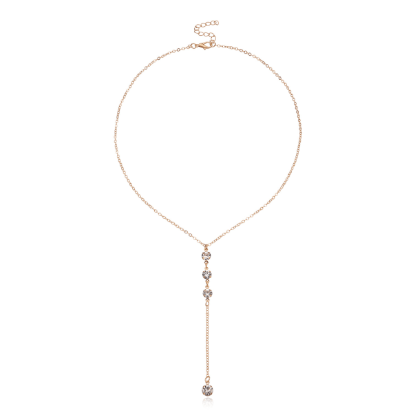 (kulta) Zirkonium Lariat Ketju Boho Crystal Long Dangling Y kaula