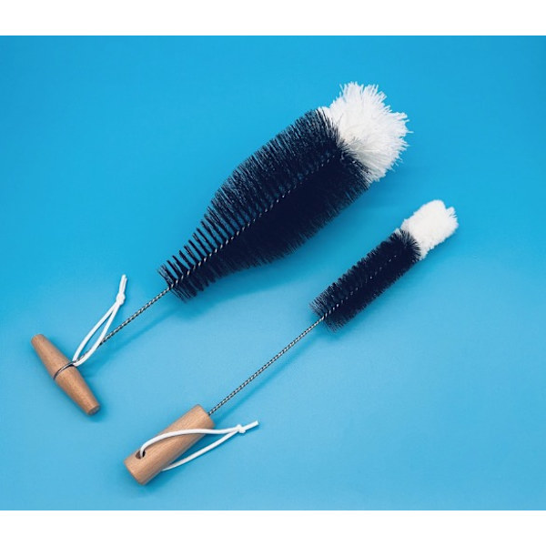 Set med 2 Flaskborste med Mjuka Pompoms - Lösningen för