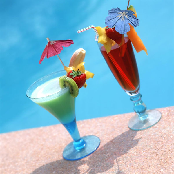 Drinkparaply Cocktailpinnar, Tropiska Hawaiianska Luau Party Parasoll Tandpetare, Cupcake Topper för Sommar, Pool, Tiki Party Dekorationer 50 st
