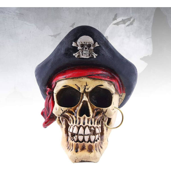 Pirat kranie ornament dyr kranie indretning Halloween bar indretning blyantholder pen kranie harpiks kranie rea