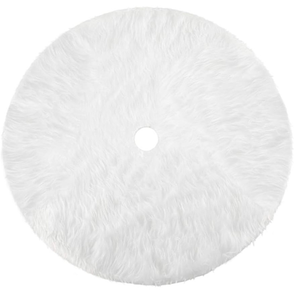Vit Julgransskjort Plush Snö Julgran Dekorationer Matta Julgran Topp Noel Julgransskjort, 122cm