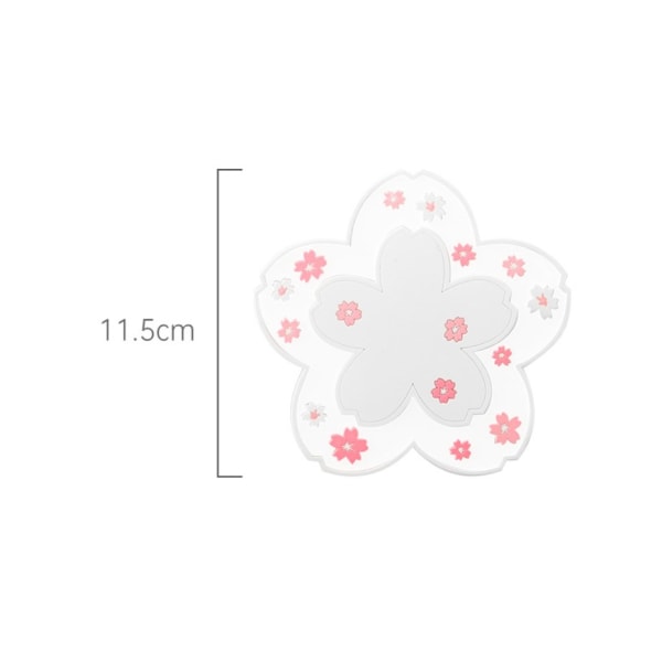 6 set valkoisia (vaaleanpunainen sakurakuvio) 11,5 cm, söpö liukumaton, pestävä