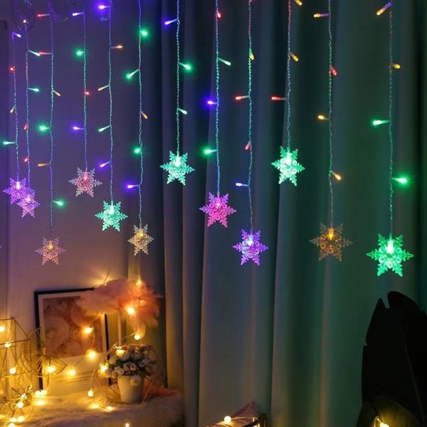 LED Snowflake Ice Strip Light Juledekorasjon Snowfl