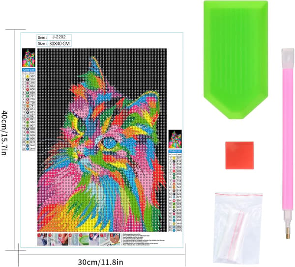 5D DIY Diamantmaleri Kit, Kat 5D Diamantmaleri, Diamantkunst