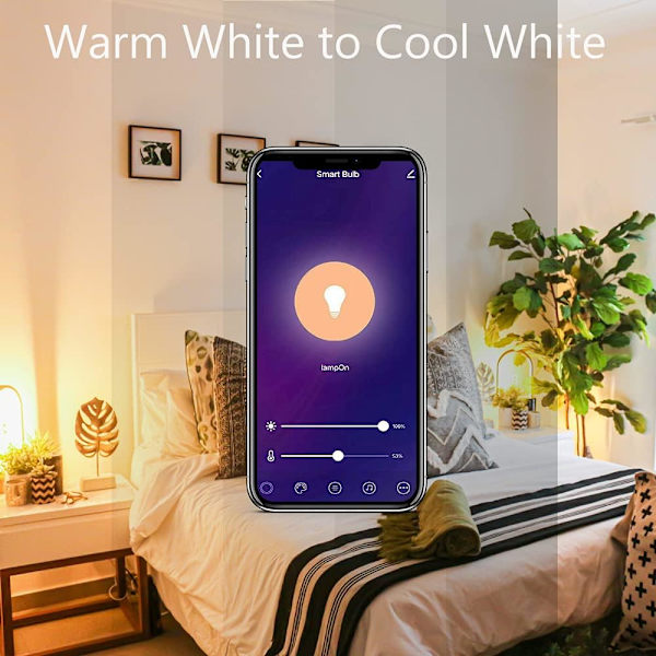 Farveskiftende RGB Smart Light Bulb Kompatibel med Alexa Go
