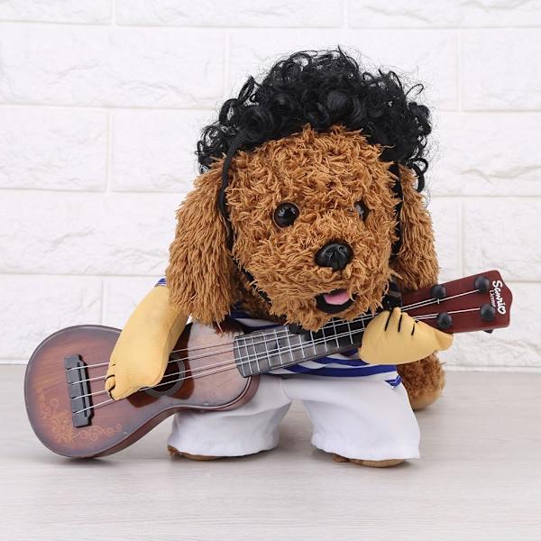 Rolig gitarr hund kostymer husdjur kläder hund kläder kostym Chihuahua Teddy mops jul fest Hallow