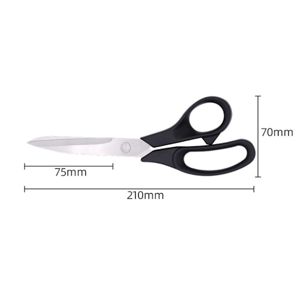 Svart - Universalsaks, Total lengde: 21 cm, Stål/Plast, F
