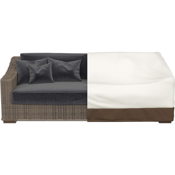 Beige+Ljusbrun 210D Skyddande Överdrag för 3-Sits Soffa