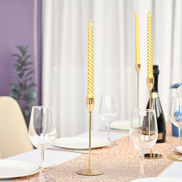 3 st Ljusstakar, Guld Ljusstake Passar 3/4 Tums Tjocka Ljus och LED-Ljus, Spets Ljusstake Ho