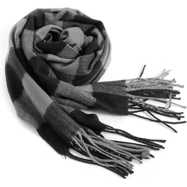Mænds Sjal Klassisk Ankomst Vinter Tartan Sjal Tassel Kant Blød Varmt Sjal