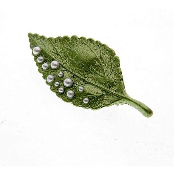 1 stk Unisex Blad Brosche Krystal Halsklæde Klips Metal Legering Smykke