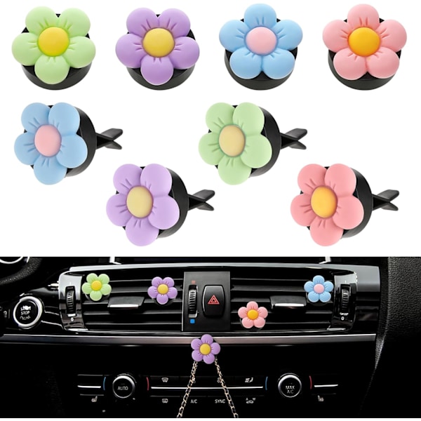 (Pinkki+Sininen+Violetti+Vihreä) 8 kpl Daisy Auton Ilmanraikastin Autotarvikkeet Auton Koriste Tarvikkeet Naisille Auton Sisustus