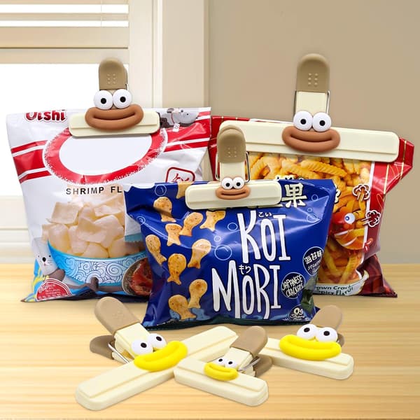 6 Pak Chip Clips, 6 Stilede Søde Chip Clips, Madclips, Brede Madvarer Snacks Pose Papirclips, Søde Tætte Tætning Greb