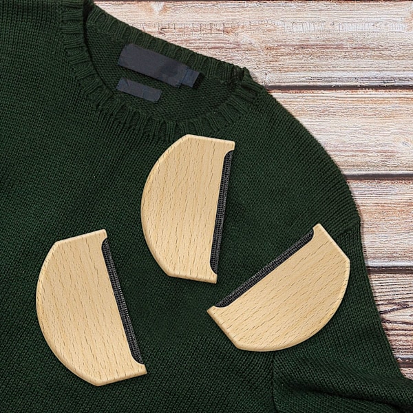 3 stk. Kasmirkam Sweater Shaver Uldkam Træ Pillingfjerner Fuzz Stof Fnugfjerner Manuel Bærbar Tøjbørste Værktøj til Fjernelse af Pilling fra Tøj