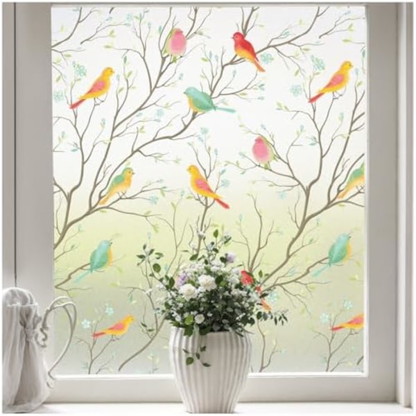 Window Privacy Film: Stained Glass Window Film Frosted Glass Window Film Bathroom Window Privacy Film Non-Adhesive Heat