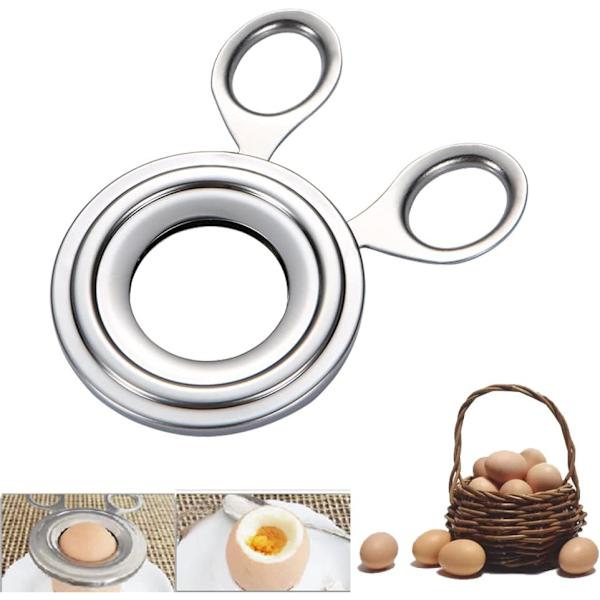 Eggeskjærer i rustfritt stål, eggeåpner, eggeskallskjærer, kokt egg