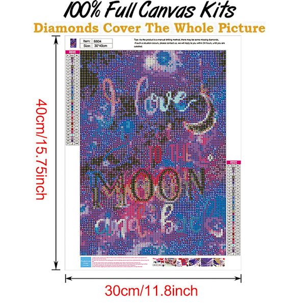 (30x40cm) 5D DIY Diamantmålning Borr Broderikit Konst C