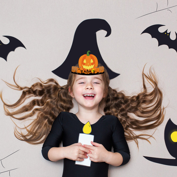 24 stykker Halloween festhatte Papir Halloween dekorationer Pumpki