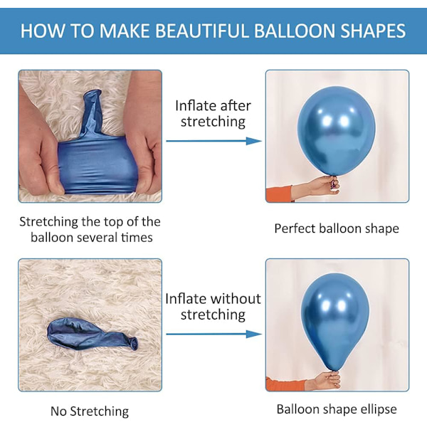 50 ballonger krom ballonger i metallisk glans tykke lateksballonger