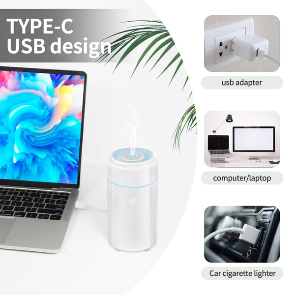 Billad Aromaterapi Diffusorer til Æteriske Olier, Mini USB Luftduft Lille Luftfugter med 7-Farvet LED Lys Skift til Bil Rum