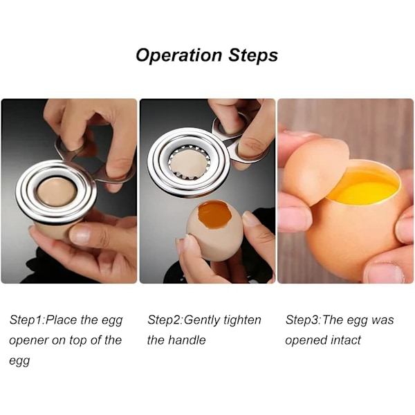 Eggeskjærer i rustfritt stål, eggeåpner, eggeskallskjærer, kokt egg
