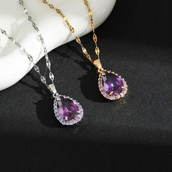Kristallkedjan Halsband för Kvinnor Trendig, Statement Diamant Hängande Kubisk Zirkonia Sommar Strand Boho Smyckeset, 14K Sil