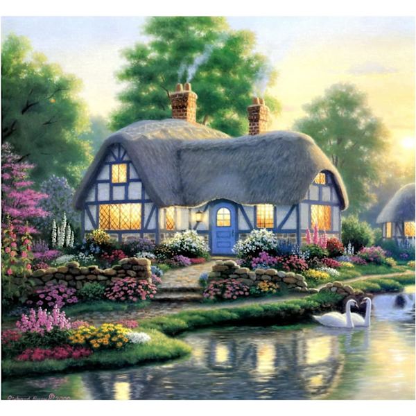MH-(30x40cm)5d Diamantmaleri Kit til Voksne Cottage Diamant