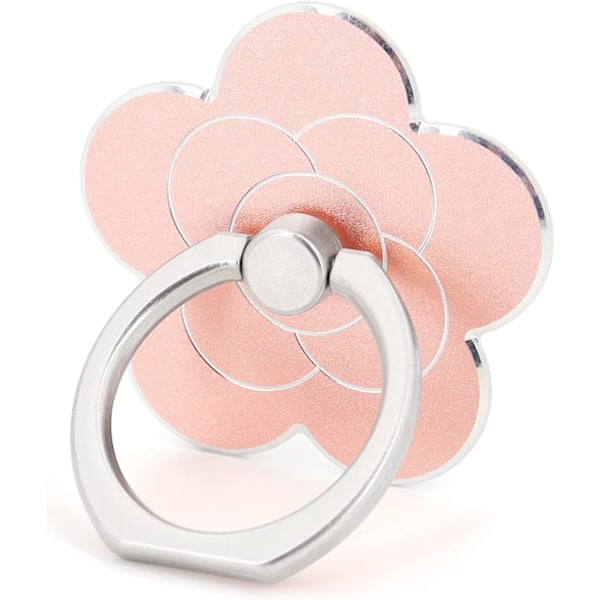 (Roséguld) Mobiltelefonringhållare Blomma Finger Ring Grepp Stativ 360° Rotation 180° Vändbar Universal Stativ Kompatibel med