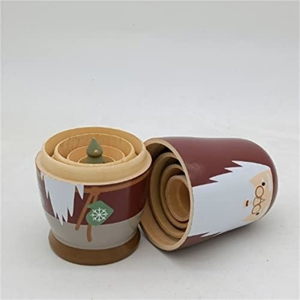 Ryska Nesting Dolls Jul Ryska Matryoshka Dockor Trä Staplingsleksak Presenter till Barn Pojkar Flickor