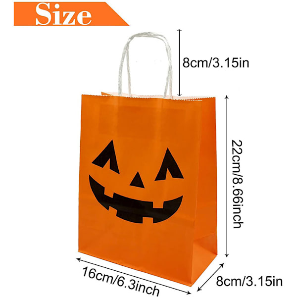 12 kappaletta Halloween-kurpitsalaukkuja Temppuilu tai herkuttelu Laukut Juhlat Herkkupussi Lahjapussi Kahvoilla Juhlasuosio