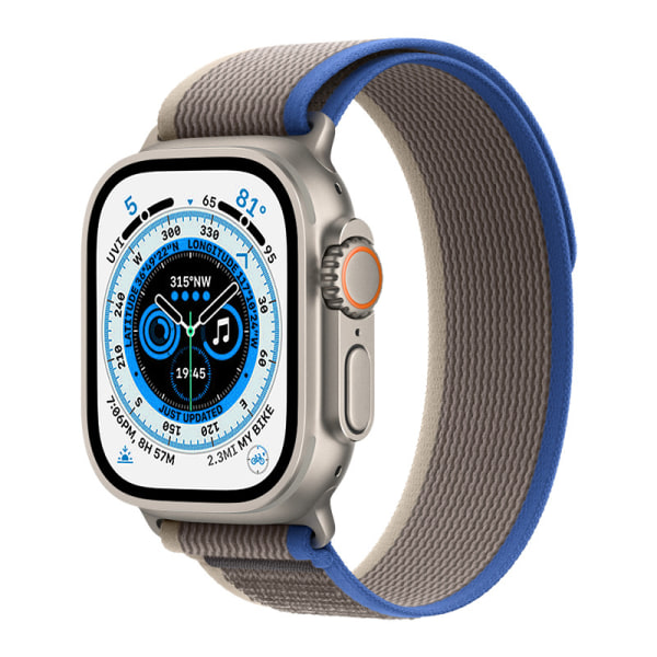 Bleu Gris armbånd boucle Trail-kompatibel med Apple Watch 38m