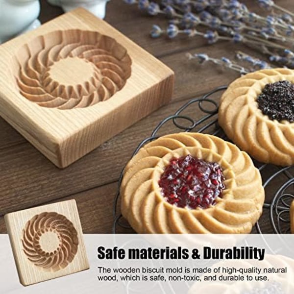 Træ Cookie Form og Biscuit Stemplet, 3D Prægning Værktøj til Bagning af Cookies, Personlig Håndpresset Design Cookie Pres