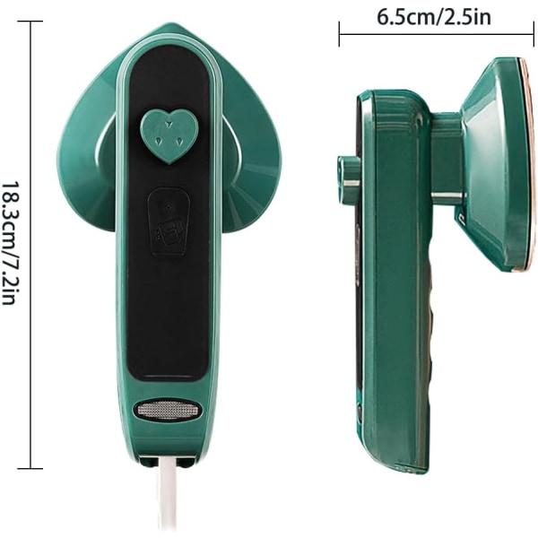 Grøn Mini Strygejern, 2 i 1 Dampstrygejern med 50ml Vand Lille Lig